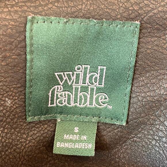 WILD FABLE NWOT Deep Brown Faux Leather Bomber Jacket Size Small Grunge Punk - Picture 4 of 5